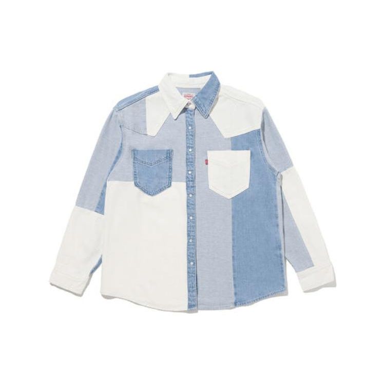 

Рубашка женская Levis Loose Fit Color Block с острым воротником, однобортная, с длинным рукавом, цвет светло-индиго A5974-0001 XS