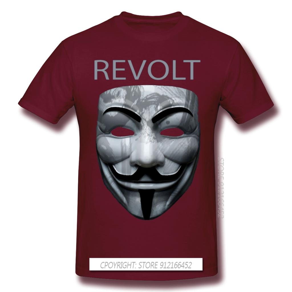 Revolt V Mask T-Shirt Anonyme Hackerorganisation Video Black Lives Matter Druck T-Shirt Sommer Groß T-Shirts