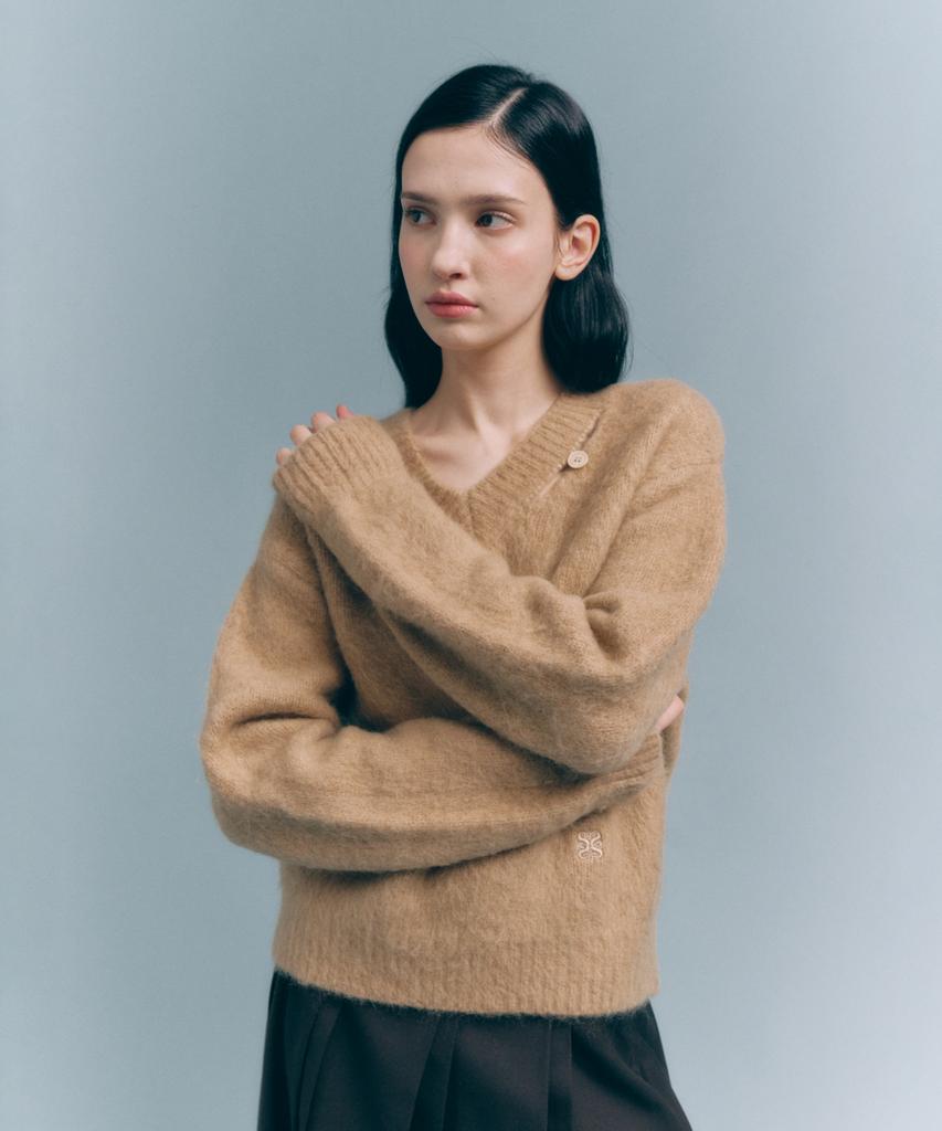 Seteo Two-Tone Mohair Blend Knit Heritage Brown