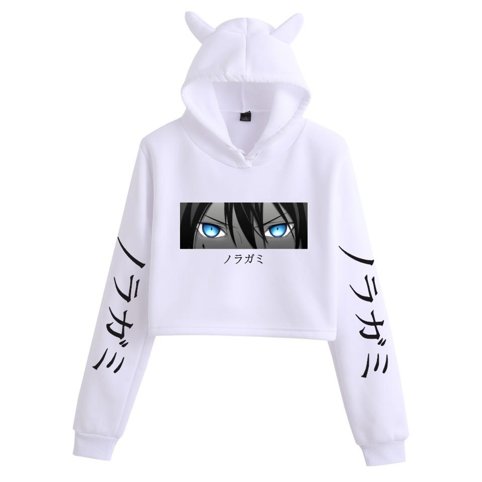 New Yoroshin, Cat Ears Sexy Exposed Navel Loose Hooded Sweater