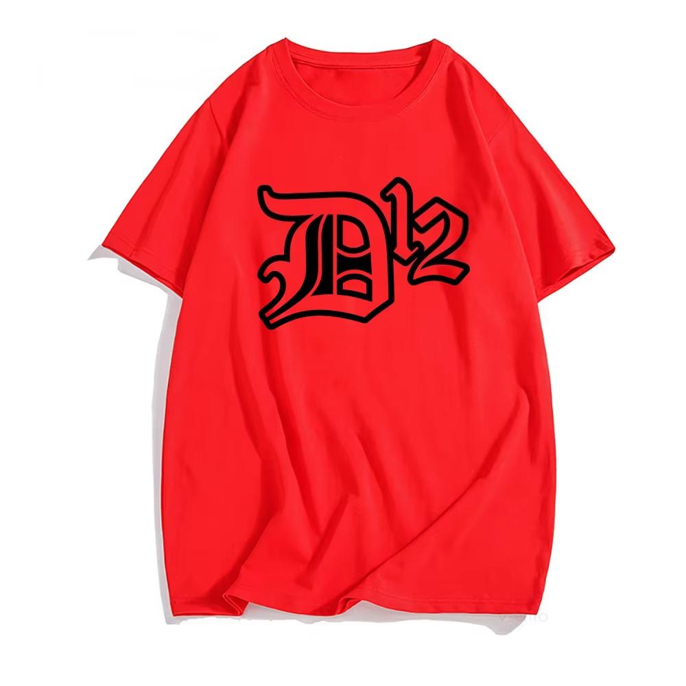 2026 New D12 Band Fans Casual Tops Grunge Hip Hop Print Unisex Unisex Round Neck Streetwear Short Sleeve Tshirt