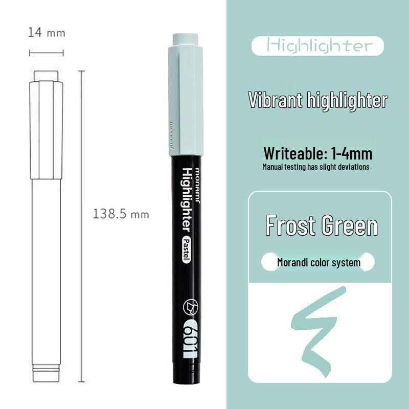 

Monami 601 Korean Fluorescent Marker Pens, 12 Colors, Large Capacity, Creative Design (06021) Chisel Tip