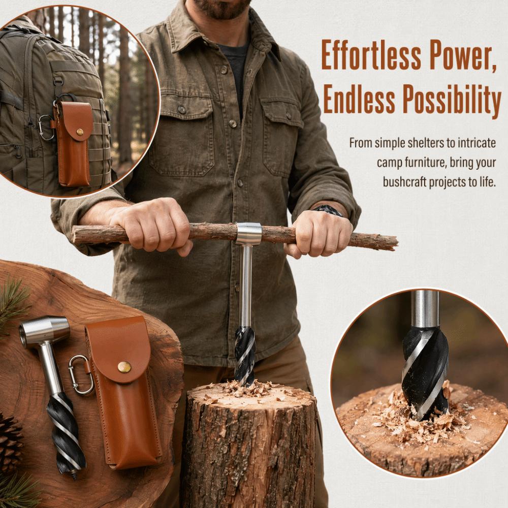 Portable Design Hand Auger Wrench Multifunctional Scotch Eye Auger Manual Hole Make  For Survival