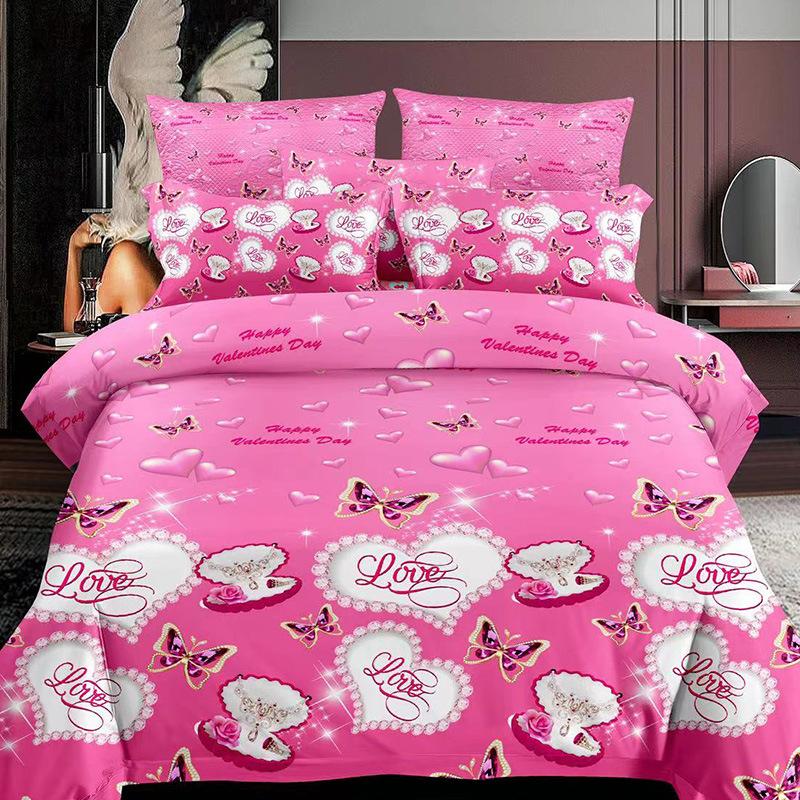 

Комплект постельного белья для девочек-подростков в романтическом стиле с изображением короля Парижа и Эйфелевой башни, пододеяльник из микрофибры в британском стиле с изображением сердечек и мультфильмов EU single(135x200cm)