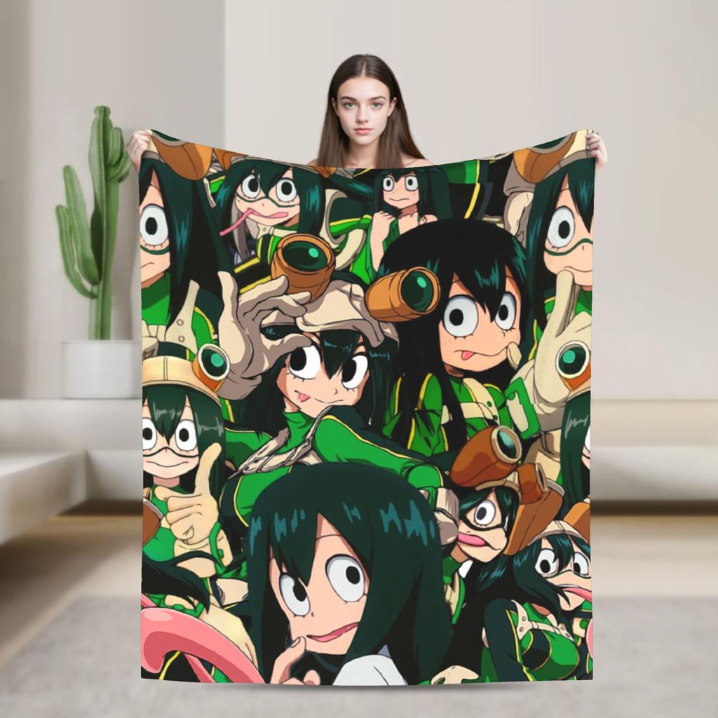 Toga Himiko Manga Blankets Boku No My Hero Academia Fleece Novelty Breathable Throw Blanket for Bedding Lounge Autumn/Winter