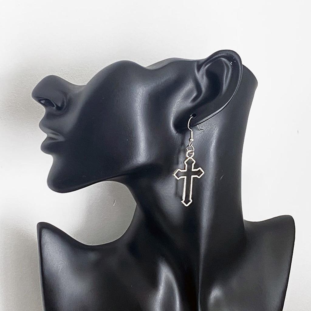 Hollow Cross Dangle Earrings Jewelry Fashion Long Drop Earrings for Women Men