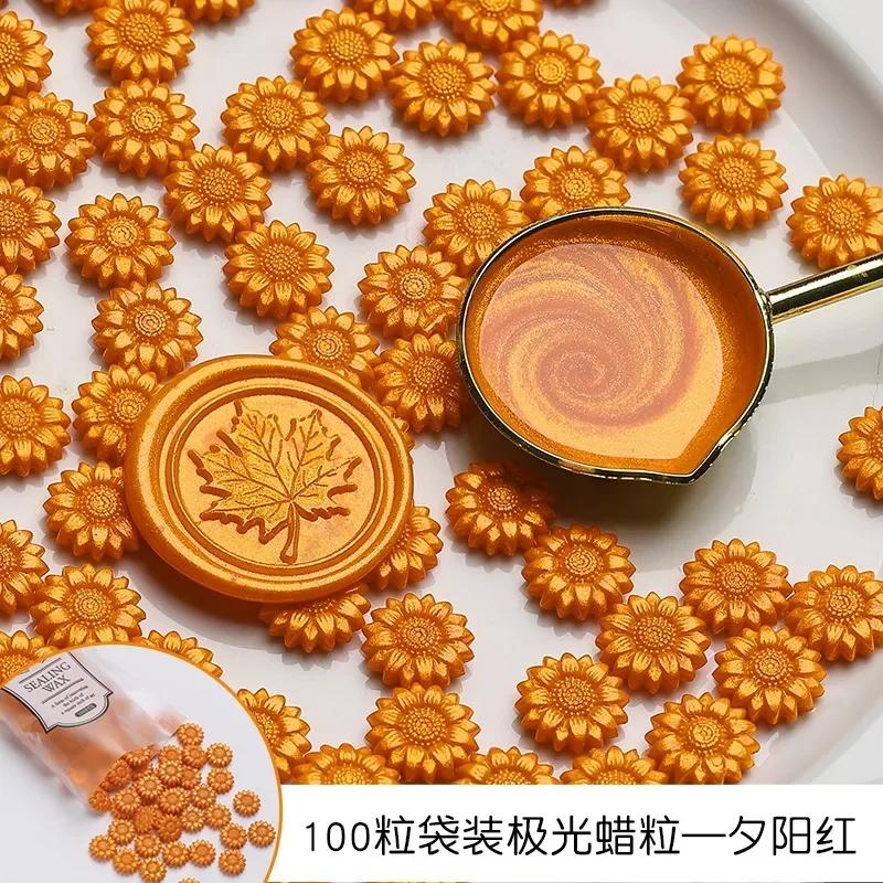 New 500g Aurora Sealing Wax Particles Sunflower Colorful Wax Material DIY Hand Account Invitation Greeting Card Making