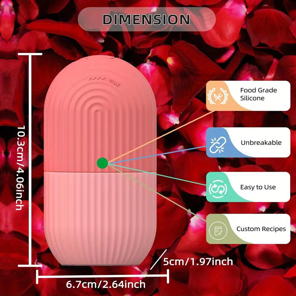 Facial Beauty Ice Grid, Silicone Roller Mold, Ice Ball Tray and Ice Cubes In One, Lifting the Skin and Soothing Acne Redness