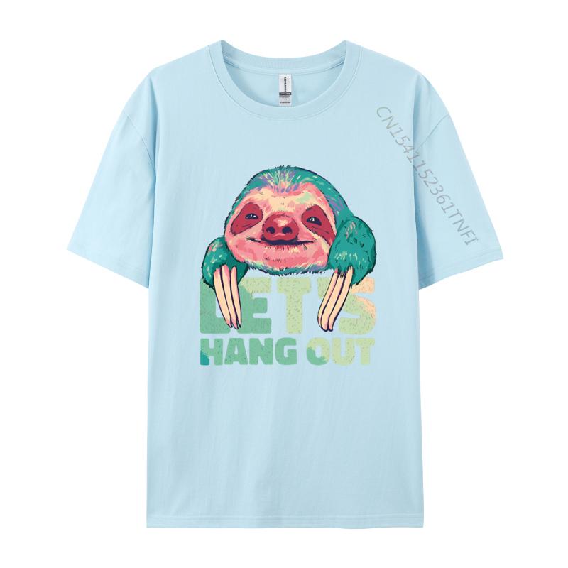 Sloth Face Claws Sleeping Lounging Tshirt Unisex Cotton Tshirts Classic Casual Tee Slim Fit Shirts Unisex Graphic