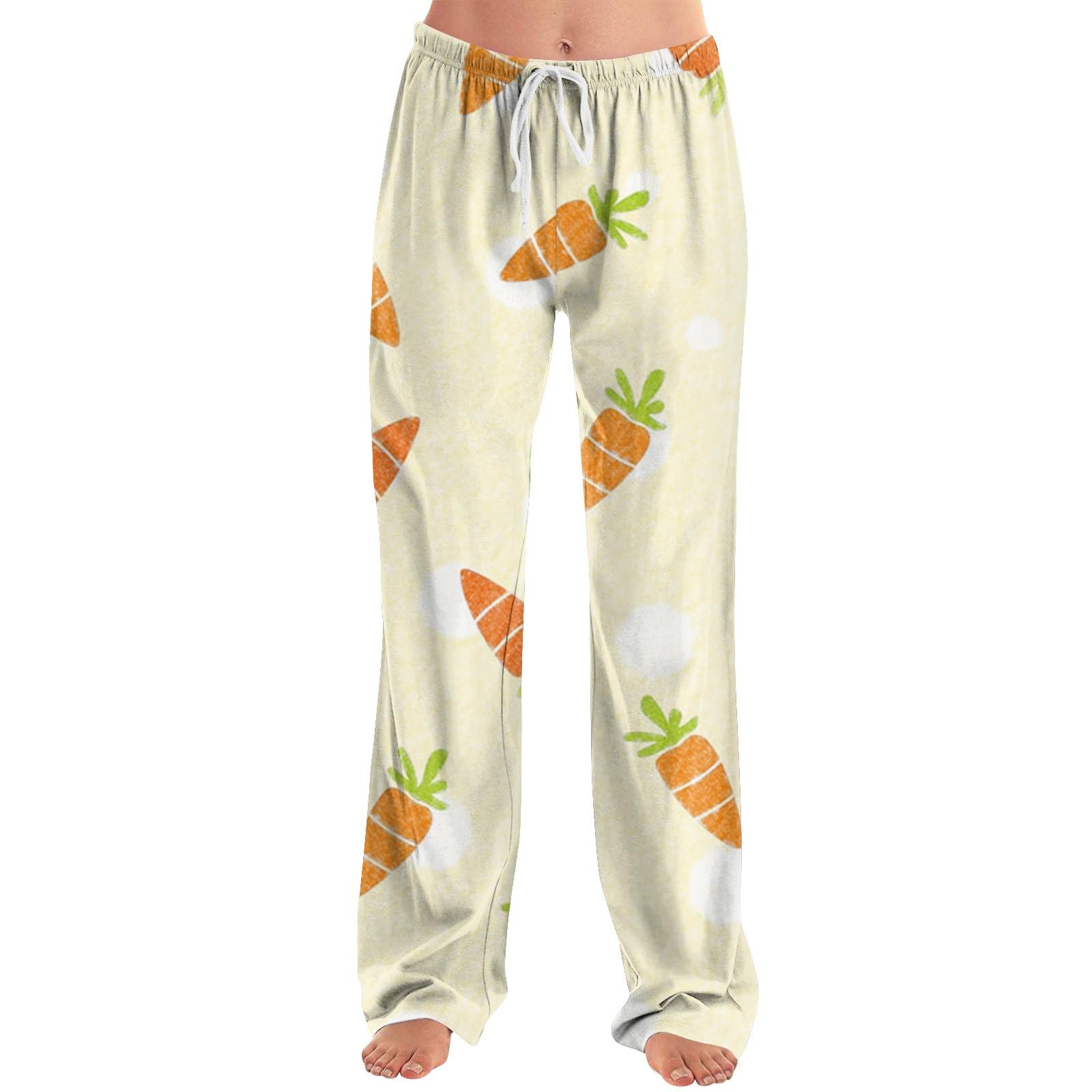 

Женские модные свободные повседневные брюки с пасхальным принтом L жёлтый