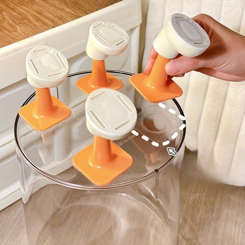 Modern Transparent Trash Can with Eyes & Four Legs, Cylindrical Plastic Bin, Stylish Discreet Waste Basket, Suitable for Office, Room