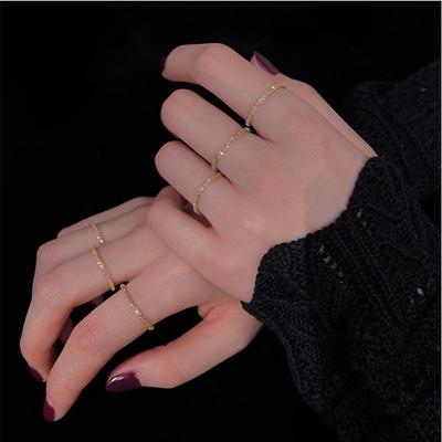 Gypsophila 18K Gold-Plated Corn Chain Women's Ring - Stylish Index Finger Jewelry