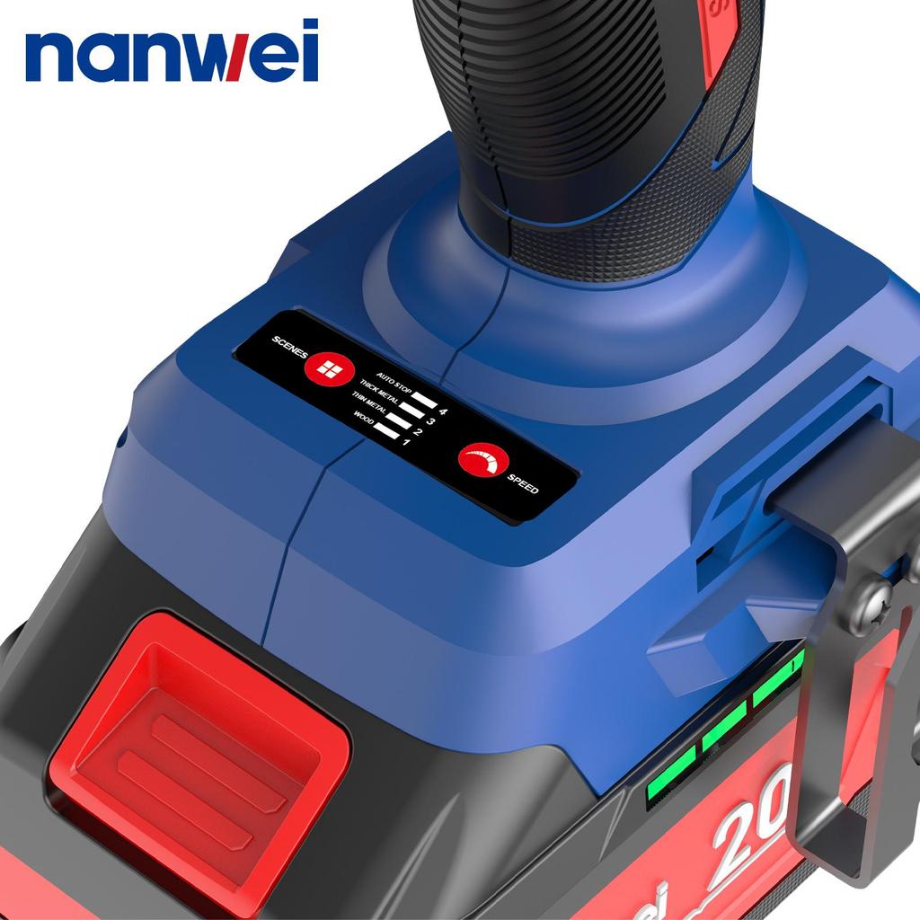 NANWEI 240 Nm Electric Screwdriver 1/4 Inch,with 4-speed Adjustment 60/120/180/240 Nm,3200 Rpm