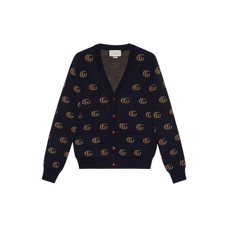 GUCCI Men Double G Jacquard Wool Cardigan 645291-XKBPF-4804