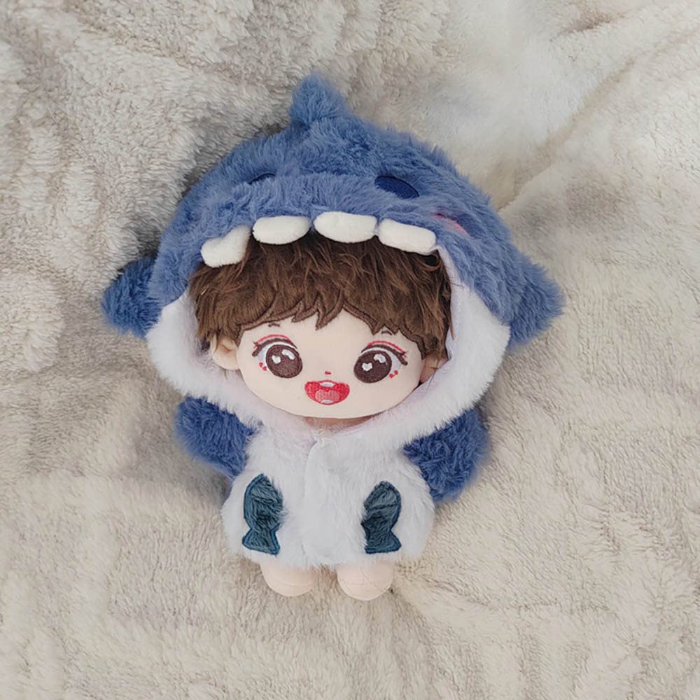 niannyyhouse 20cm stuffed animal clothes, shark hoodie, shoes, dress-up, cotton doll clothes