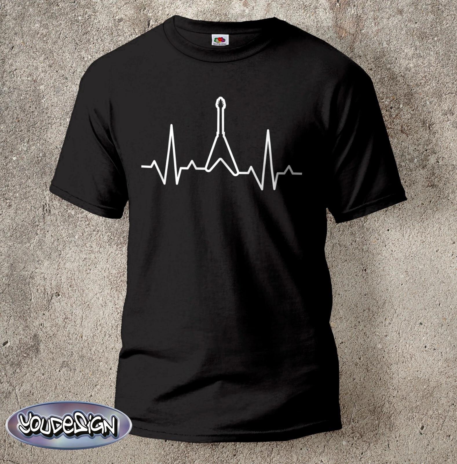 Heavy Metal Heartbeat T-Shirt Fun Cult Music Festival Shirt Hard Rock S-5XL XL