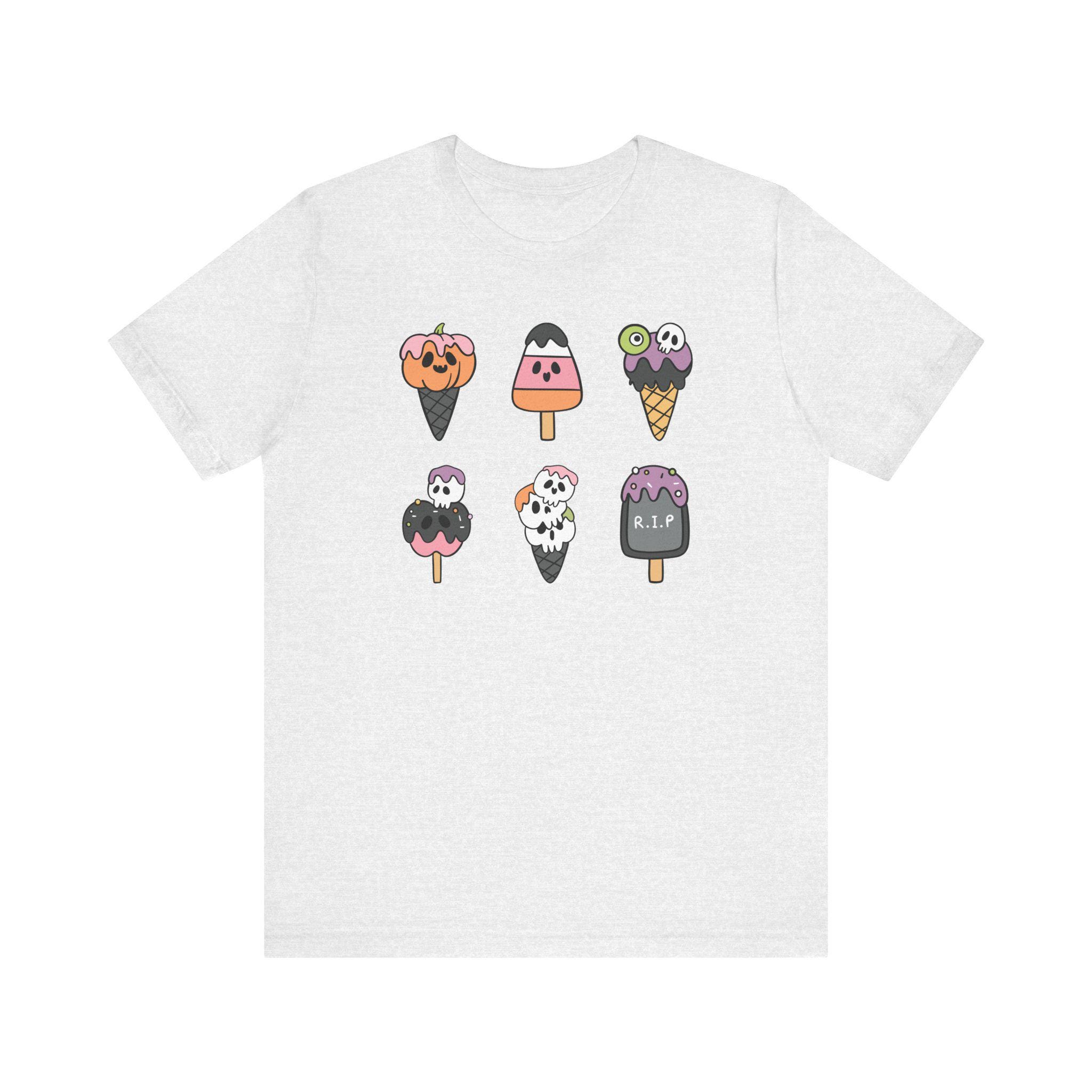 Cute Halloween Ice Cream Pumpkin Candy Corn Skull T-shirt XXXL