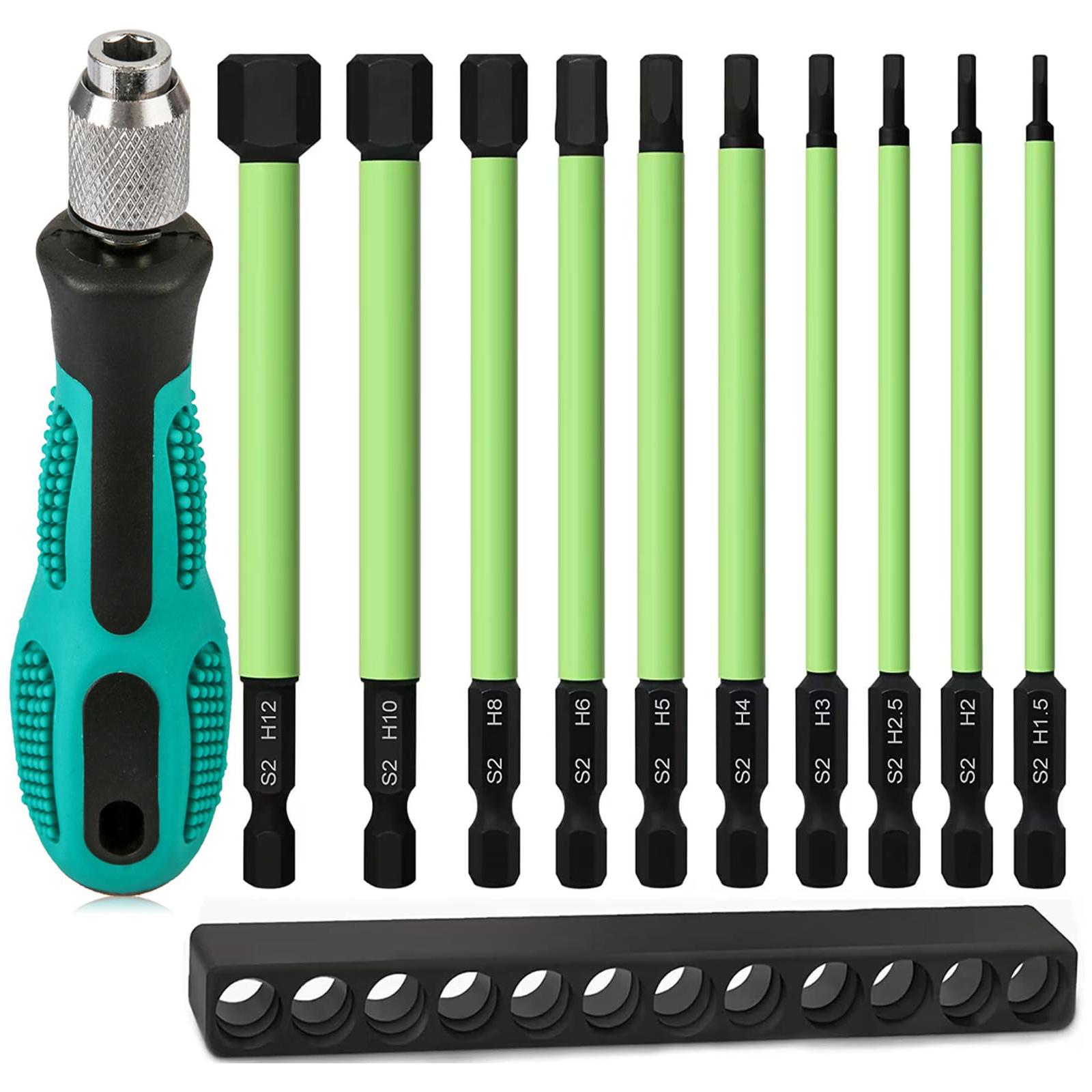 

10 шт. Біти для викрутки з шестигранним хвостовиком зі сталі S2 з ручкою для викрутки та слотом для тримача біт Type A