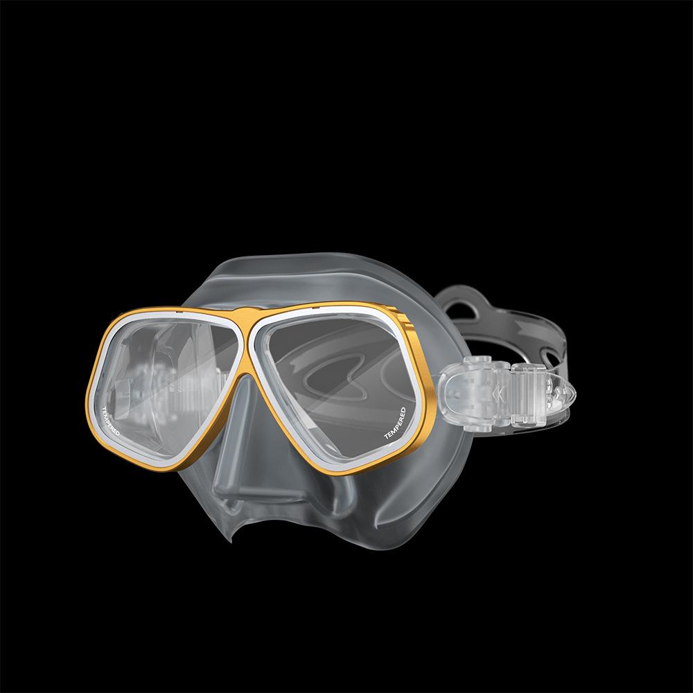 Hot Selling Double Lens Anti-Fog Free Diving Mask Tempered Glass Myopia Lenses Aluminum Alloy Frame Liquid Silicone Spearfishing