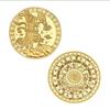 Set of 12 Zodiac Coins, Zodiac Commemorative Coins, Leo Sun God Lucky Coins, Birthday Gifts