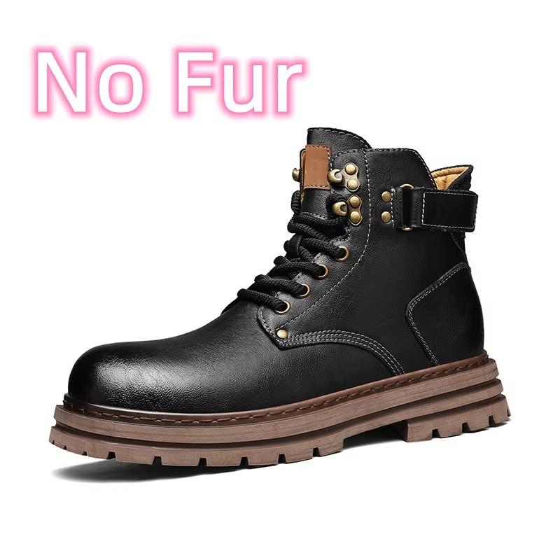 Male Comfortable High Top Outdoor Shoe Men Winter Plush Snow Boots Classic Men's Motocross Boots All-match Casual Ankle Boots