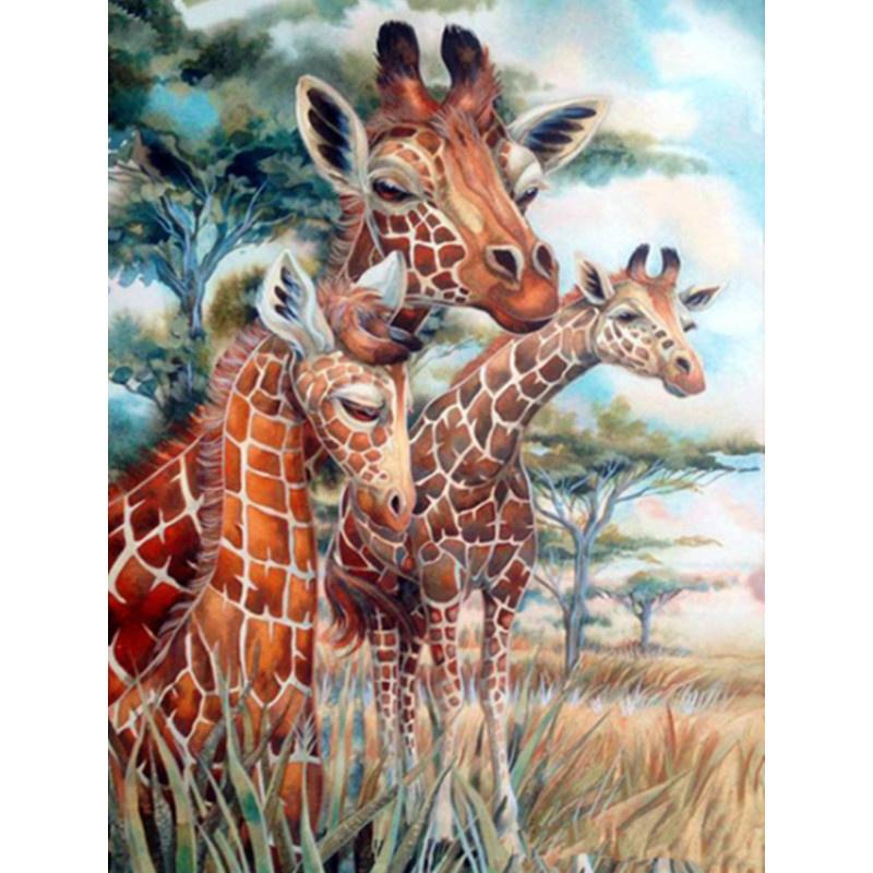 5D DIY Diamond Painting Cute Giraffe Diamond Embroidery Cross Stitch Kit Full Rhinestone Mosaic Home Decor