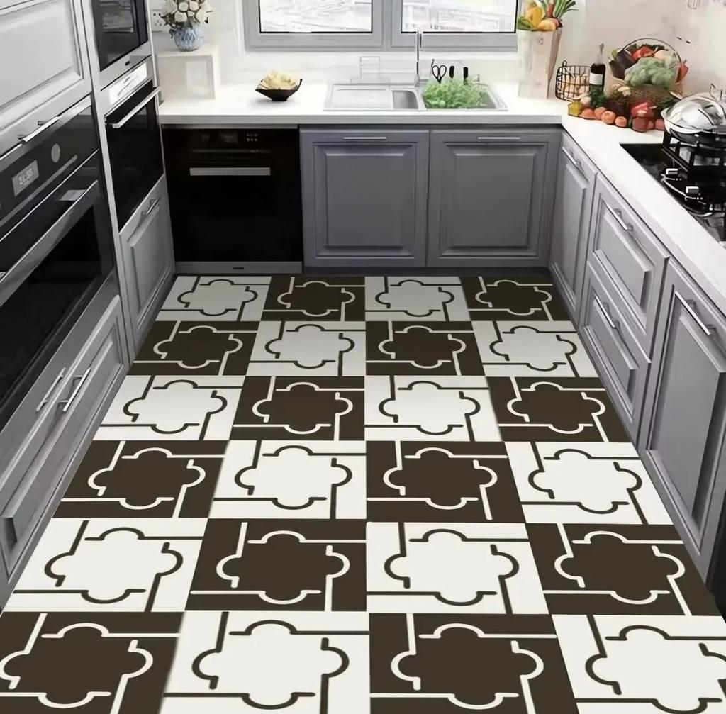 Modern Kitchen Washable Rug for Light Luxury Hallway and Simple Living Room Decor