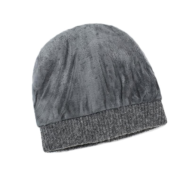 Winter Warm Wool Hat Knitted Pullover Hat Velvet Windproof Ear Protection Hat Thick Biker Hat for Men Women