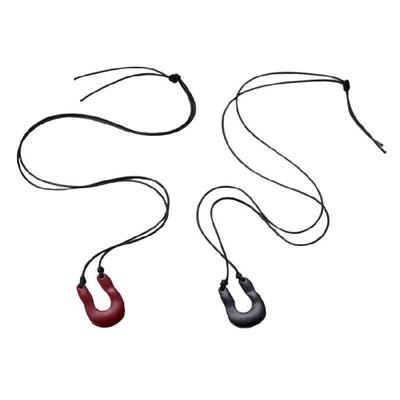 Fashion Designs U Shaped Leather Necklace Alloy Detailing Adjustable Closure Ideal for Seasonal Wardrobe Styling