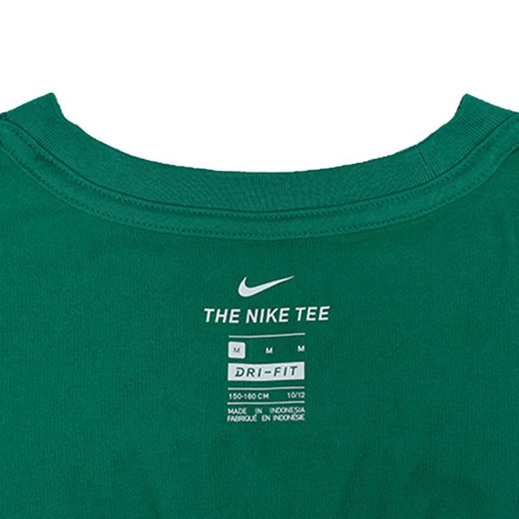 Nike T-Shirt Letter Logo Breathable Sports Short Sleeve Kids Tops Green 3Z2B711F1-CELKW