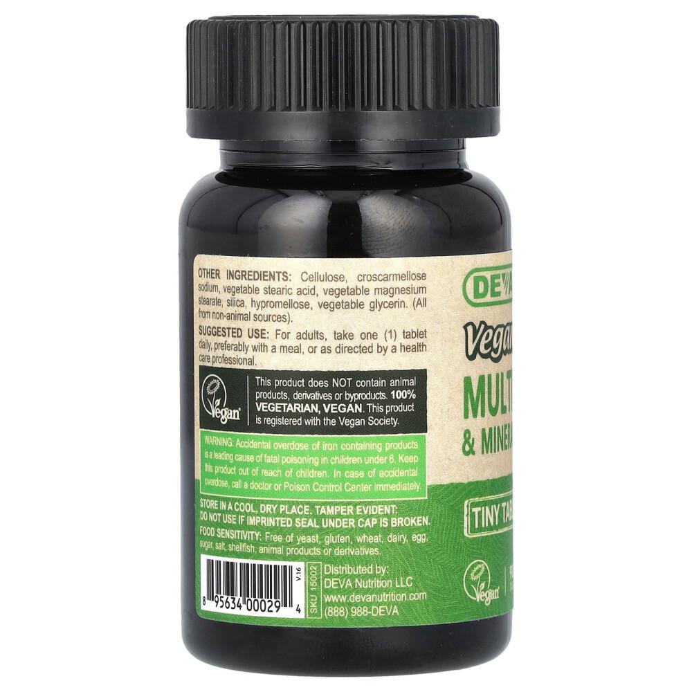 Deva Vegan Tiny-Tablets Multivitamin & Mineral Supplement 90 Tablets
