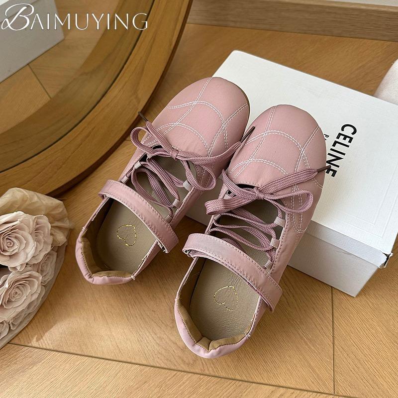 Fashion Lace-Up Women Flat Sandals Loafers Casual Marie Janes Sport Shoes 2025 Trend Summer Woman Soft Sole Shallow Comfort Zapatillas