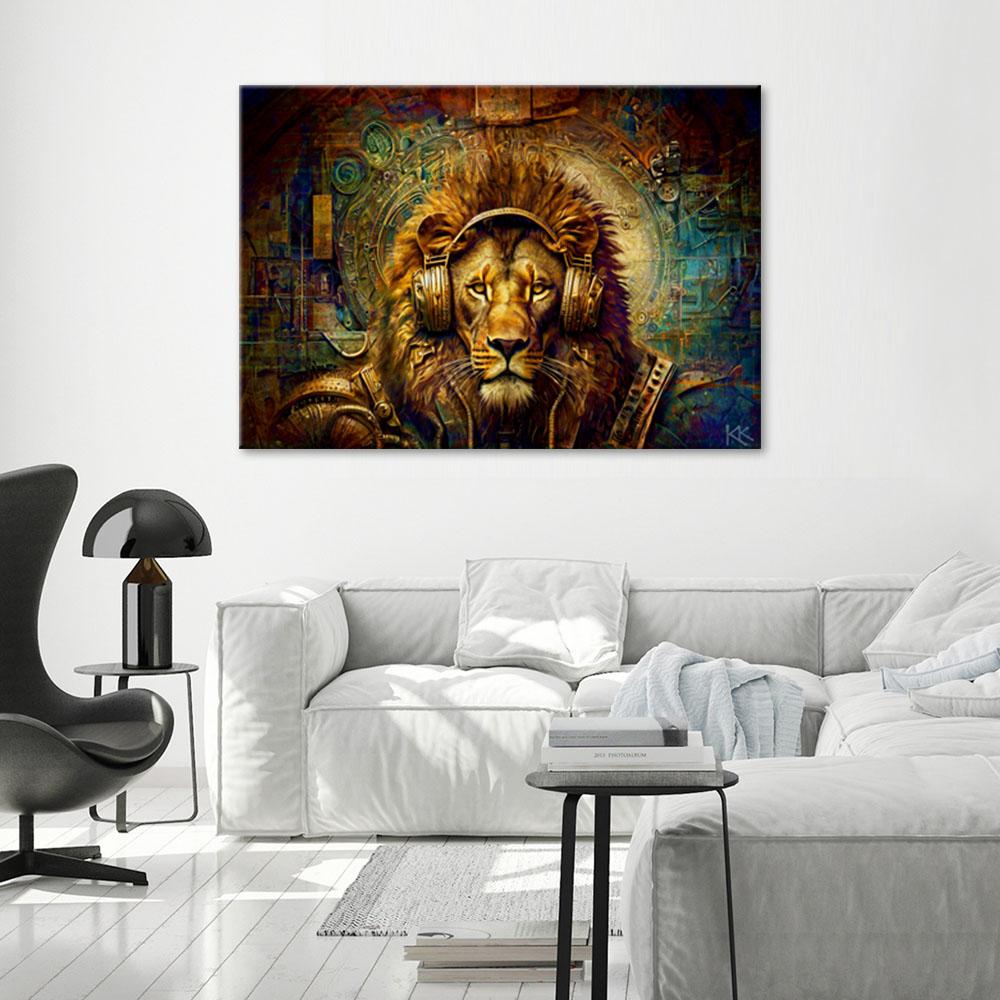 Canvas print, Golden lion Abstract