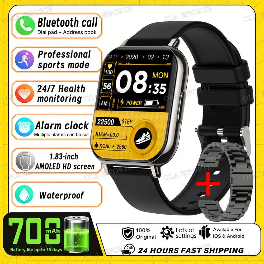 Upgraded Smart Watch Heart Rate Blood Oxygen/Pressure Sleep Monitoring Bluetooth Call Voice Assistant Sport Smartwatch HT30