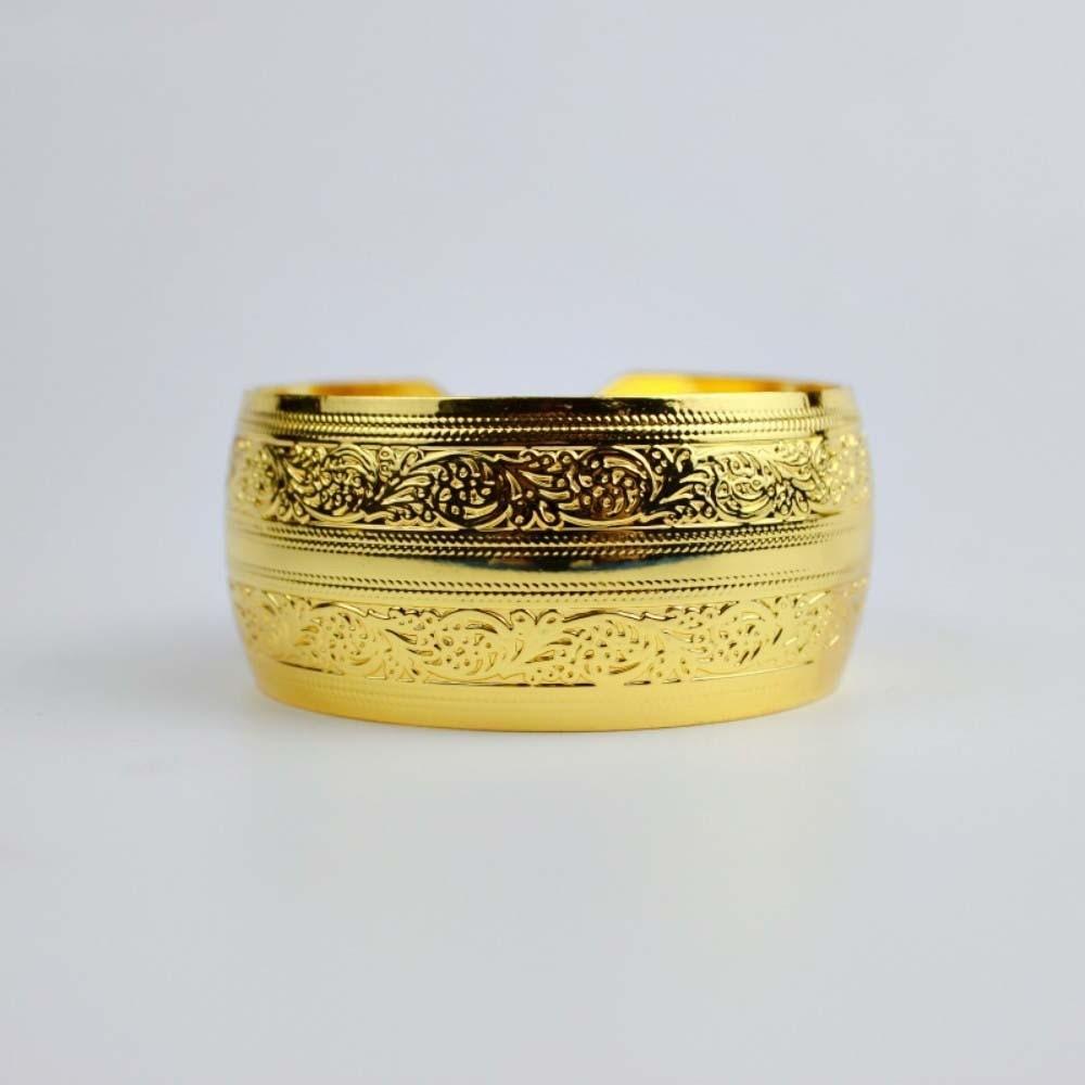 Lotus Silver Opening Bangle Vintage Thai Wrist Jewelry Handicraft Carved Wide Bracelet Versatile