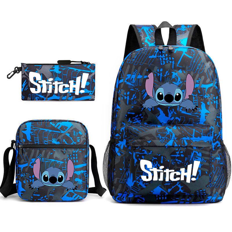 Printed Schoolbag Three-Piece Set, Primary And Secondary School Schoolbag, Backpack, Shoulder Bag, Pencil Bag.