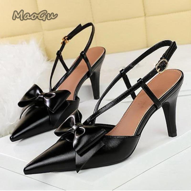 

Fashion French Pointed Toe Elegant Women s Banquet Dress Shoes Leather Ankle Straps High Heel Pumps Zapatos De Mujer Heeled Sandals 40