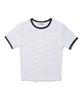 CARGOBROS FOR WOMAN French Ringer Striped Short Sleeve T-Shirt (White)