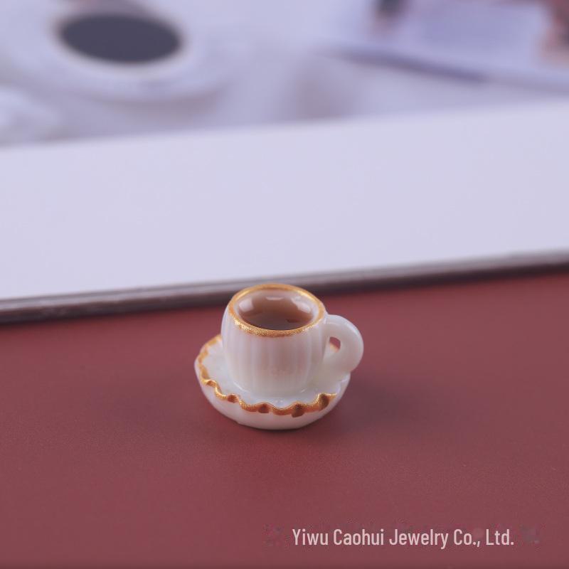 

Миниатюрный брелок из смолы в виде кофейной чашки для кукольного домика и проектов «сделай сам»