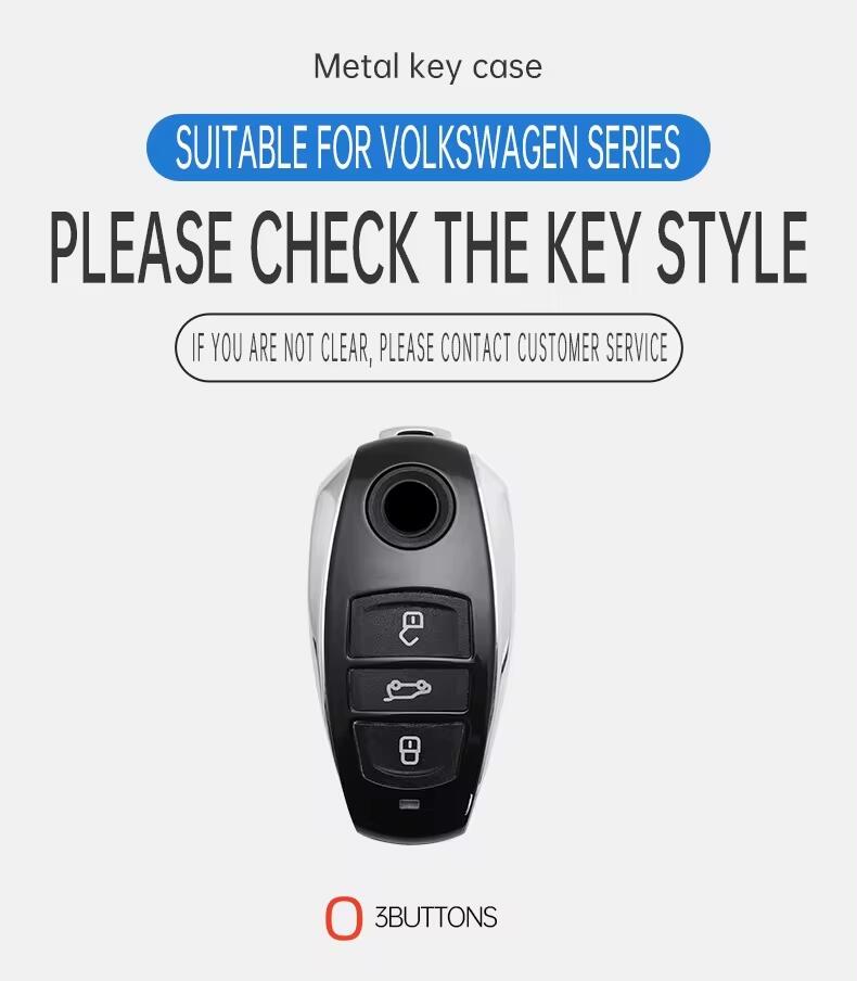 ABCD1 Zinc Alloy Car Smart Key Case Cover Keychain Shell for VW Volkswagen Touareg 2011 2012 2013 2014 2015 2016 2017 2018 Accessories