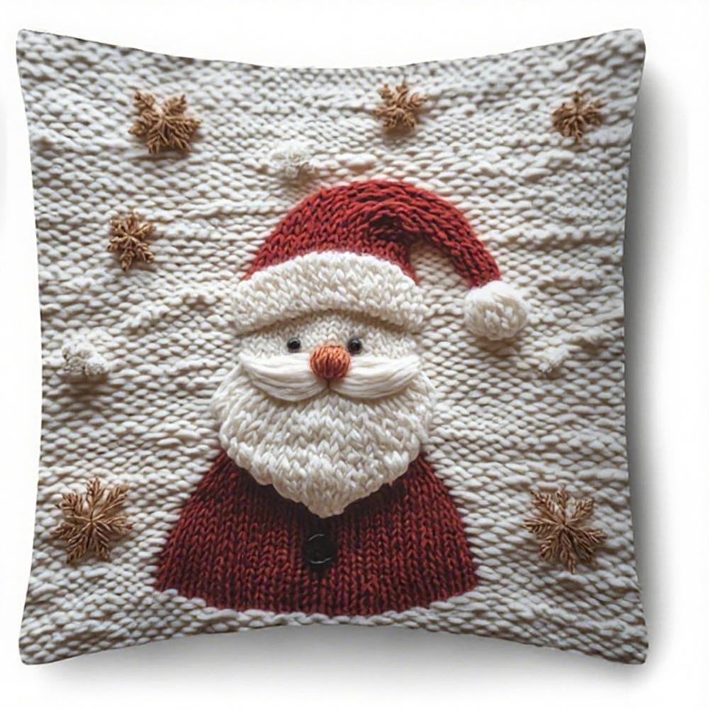 

Christmas Knitted Pillowcases: Deer & Santa Designs Sofa room cushion cover home decoration new year gift 16x16Inch