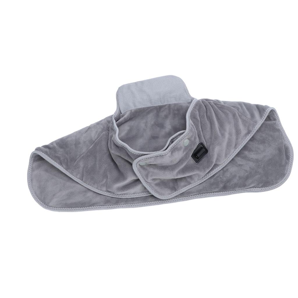 Neck and Shoulder Heating Wrap 3 Temperature Settings 3 Timers Velvet Heated Neck Shoulder Pad Gray