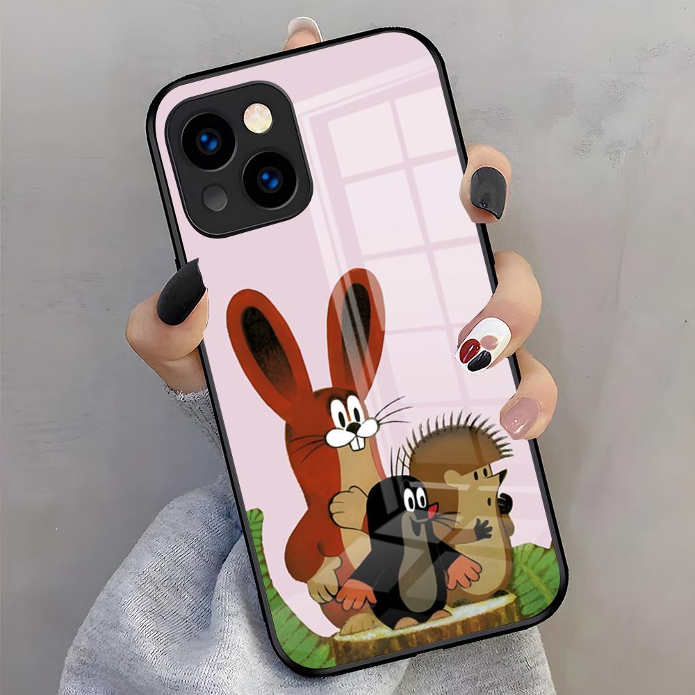 Cute The Little Mole Phone Case For IPhone 17 Pro Max 16 15 14 Pro Max 13 11 X Xs Xr 8 7Plus Glass Cover