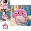 Cute Cartoon Pink Angel Plush Backpack For Girls Daily Use