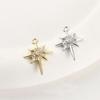 14k Gold-Plated Star Cross Diamond Pendant for DIY Jewelry