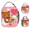 Rilakkuma Korilakkumas Lunch Bag Aesthetic Lunch Box For Child School Portable Zipper Cooler Bag Oxford Graphic Tote Food Bags