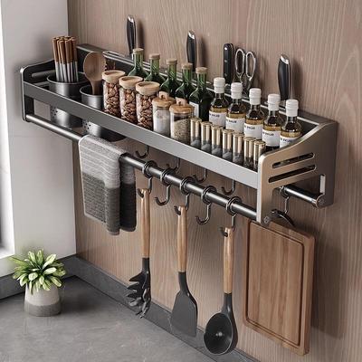 Stainless Steel Wall-Mounted Kitchen Organizer Shelf