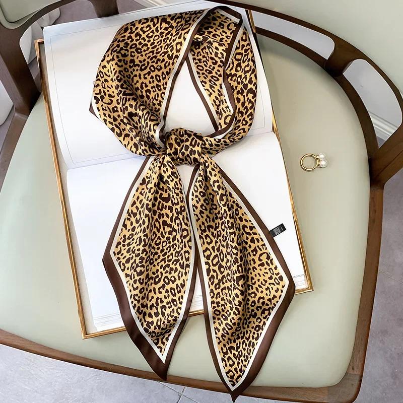 Design Print Skinny Scarf Plaid Horse Hairband Scarves Women Narrow Silk Scarfs Bag Ribbons Luxury Wrist Towel Foulard