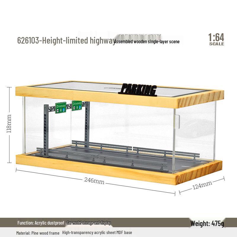 1:64 Scale Toy Car Storage and Display Box for Pop Mart Parking Lot Model Scene