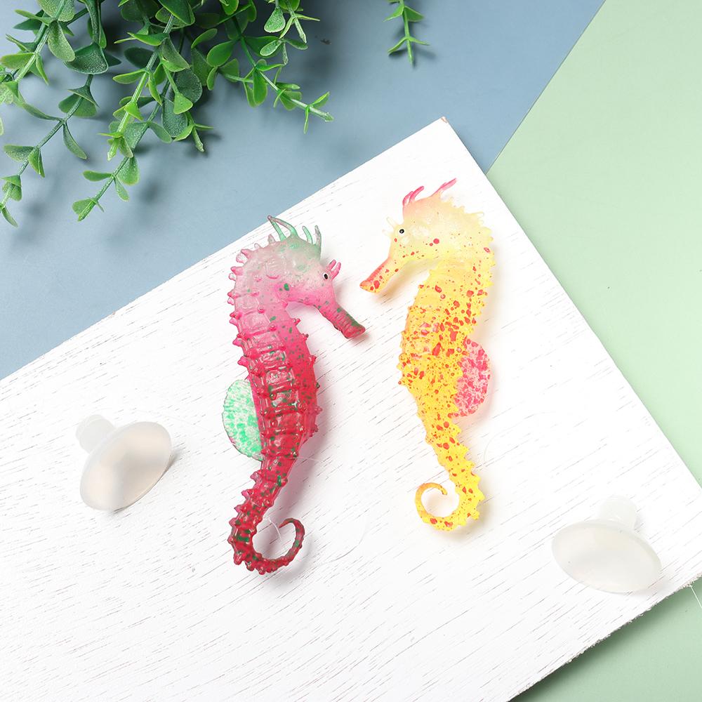 Produits d'animaux de compagnie simulés Maison Hippocampe Silicone Aquarium Décoration Ornements